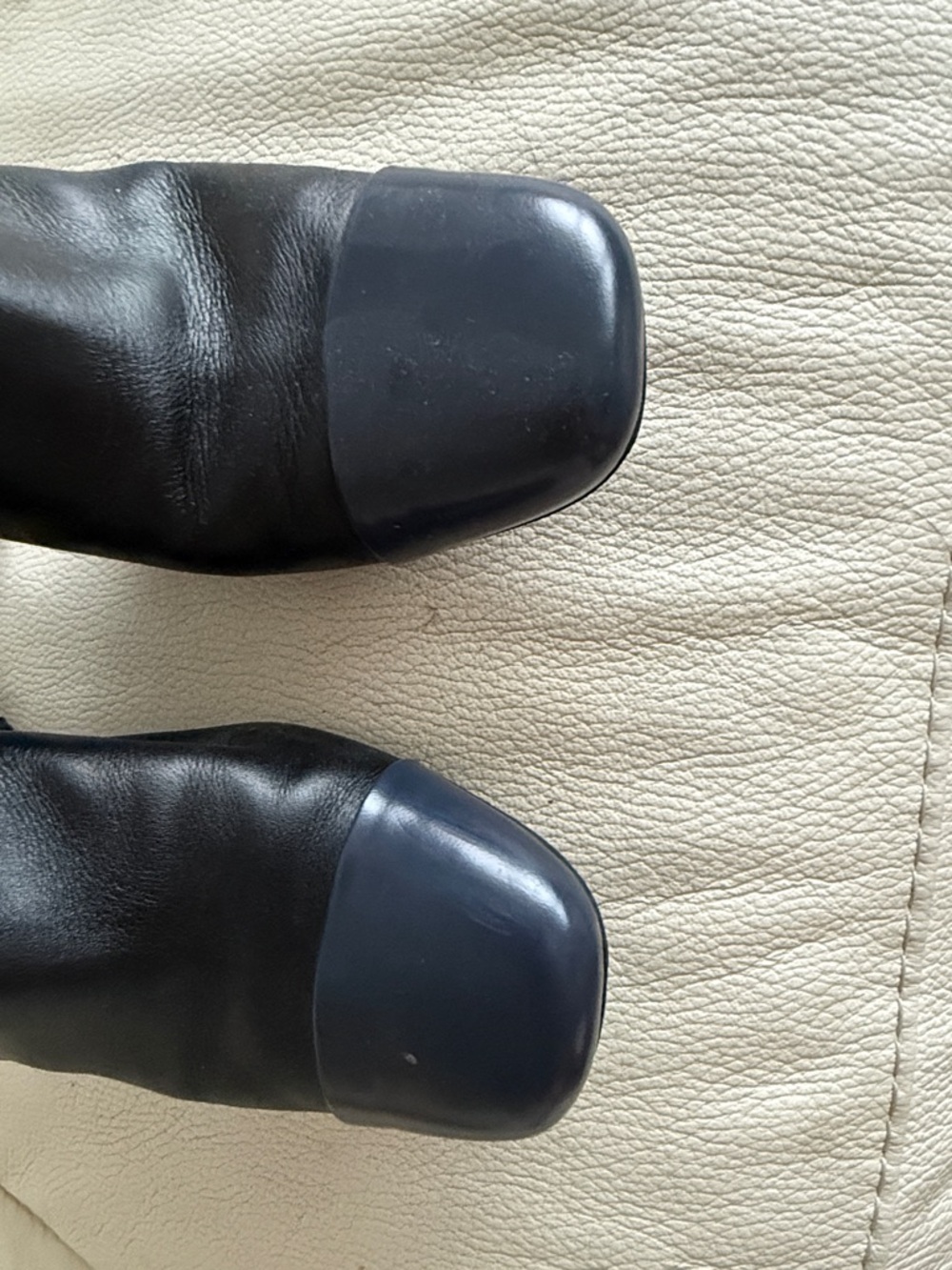 Tod's Black Leather Ankle Booties with Gloss Cap Toe - Picture 3 of 7